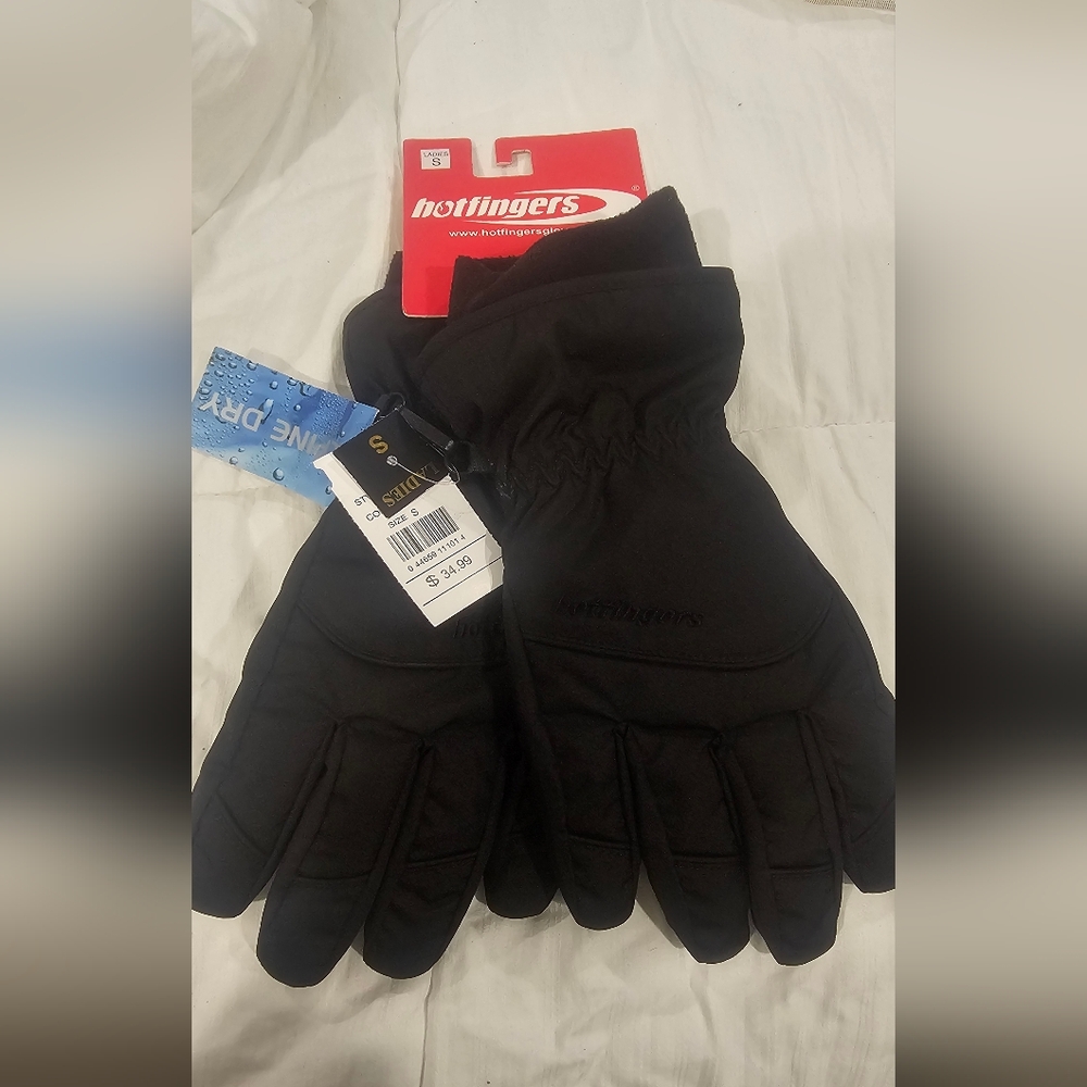 Womens Hotfingers  Black Winter Gloves